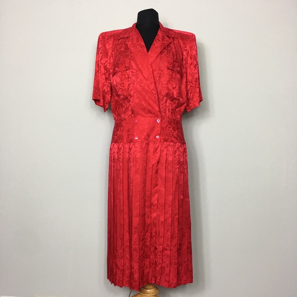 80’s Vintage Red Secretary Dress
